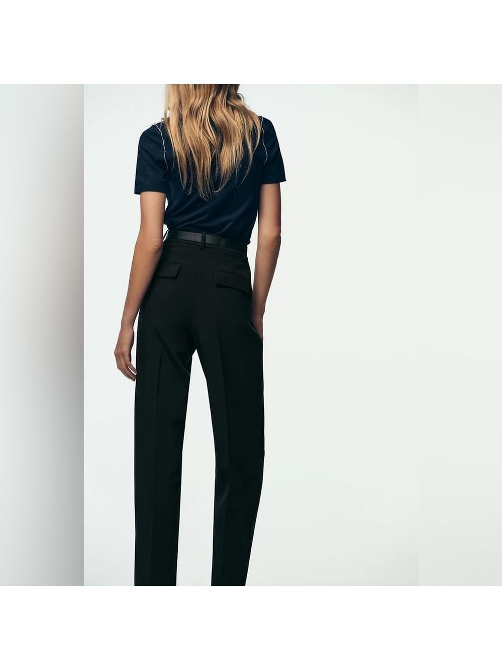 Zara flat Front Cropped Tapered Leg Pant